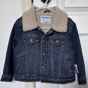 Old Navy - Sherpa Lined Denim Jacket Toddler Sz 3T